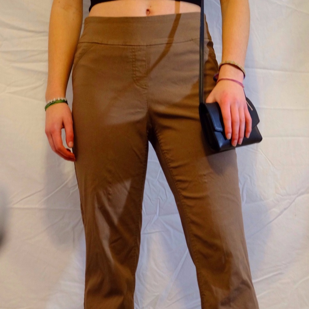 Westbound Mid Rise Straight Pant- Brown